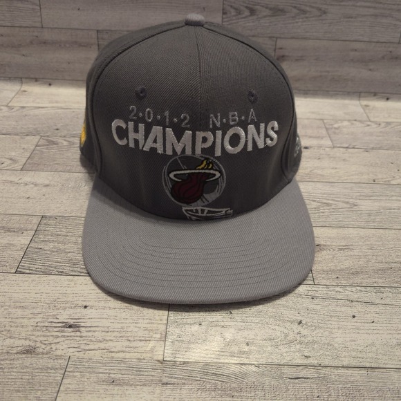 adidas Other - Miami Heat Hat Baseball Cap 2012 NBA Champion Adidas Adjustable Snapback‎ Gray